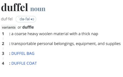 duffle vs duffel